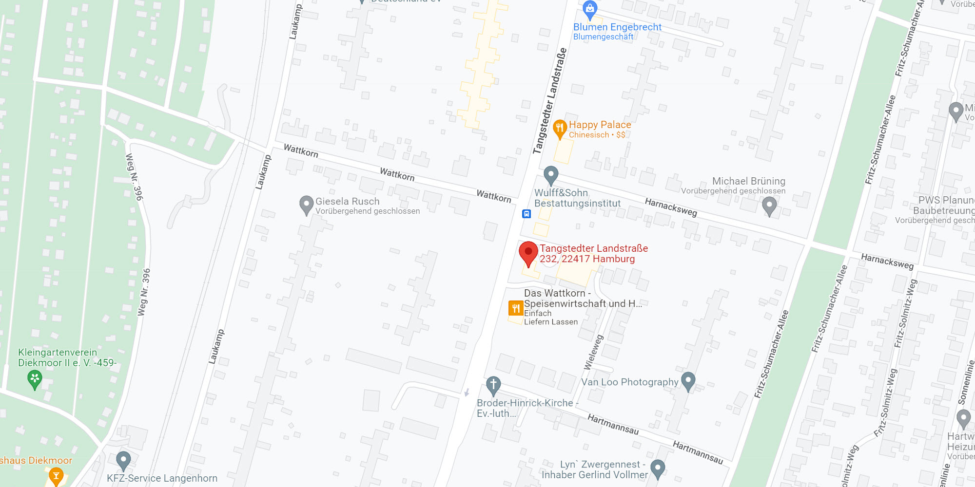 Anfahrt Hamburg Tangstedter Landstraße 232